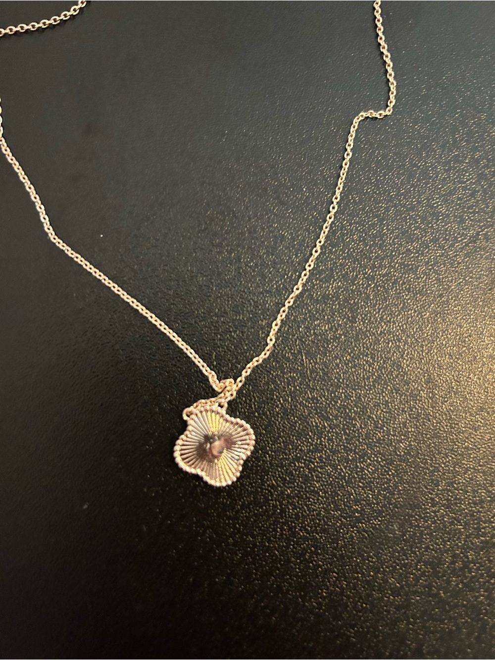 Pink Flower Pendant Necklace on Silver Chain - Women Jewelry